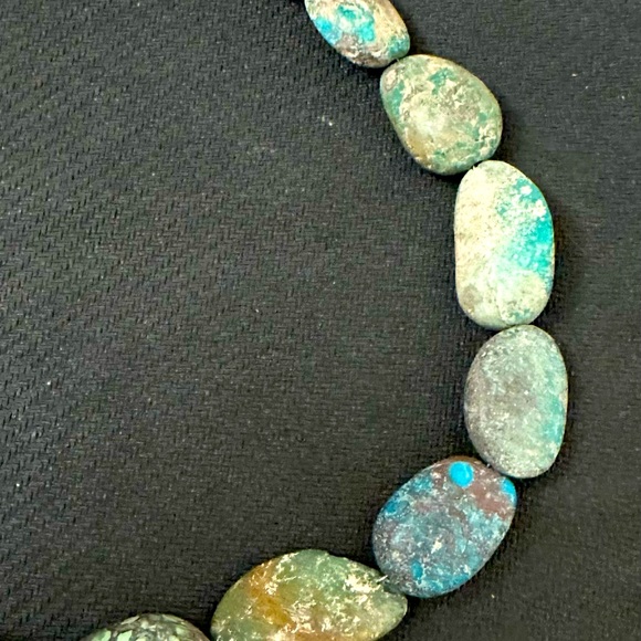 Hand Crafted “One of a Kind” Natural Turquoise & Sterling Silver Necklace - Picture 2 of 2